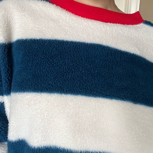 Anthropologie MAEVE Striped Blue and White CREWNECK sweater - Picture 3 of 7